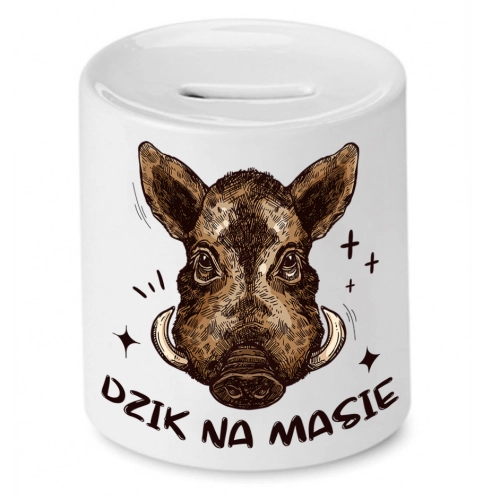 Skarbonka Prezent Śmieszny Zabawny - Dzik na masie