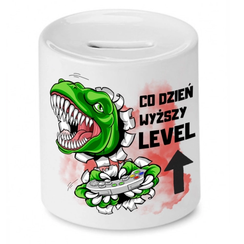 Skarbonka Prezent Śmieszny Zabawny - Co dzień wyższy level