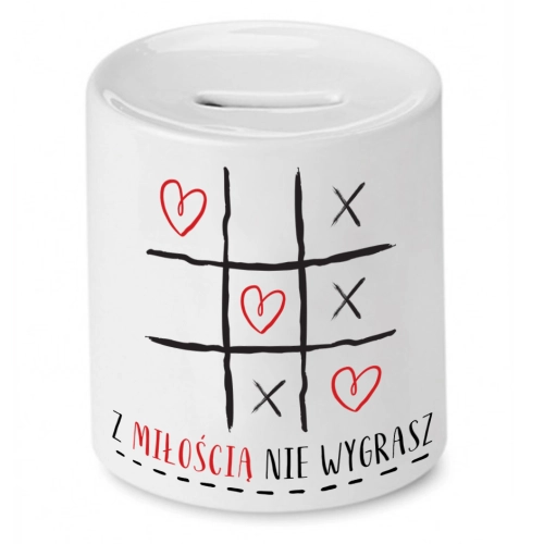 Skarbonka Prezent Śmieszny Zabawny - Z miłością nie wygrasz