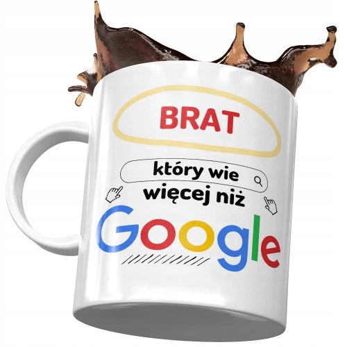 Kubek Dla Brata na Urodziny Prezent - Brat który wie więcej niż Google z Nadrukiem ze Zdjęciem