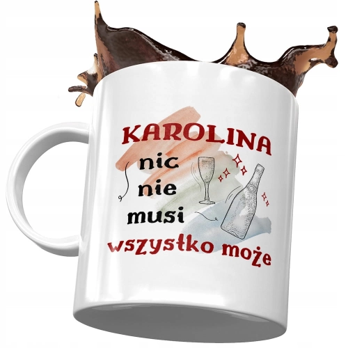 Kubek Dla Karoliny Koleżanki Żony na Prezent z Nadrukiem ze Zdjęciem