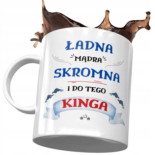 Kubek Dla Kingi Żony Koleżanki na Prezent z Nadrukiem ze Zdjęciem