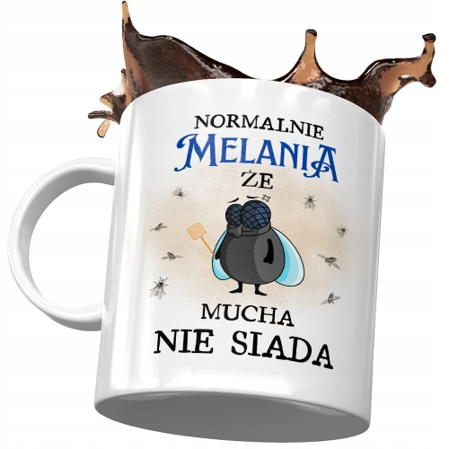 Kubek Dla Melanii Żony Koleżanki na Prezent z Nadrukiem ze Zdjęciem