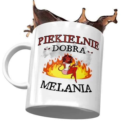 Kubek Dla Melanii Żony Koleżanki na Prezent z Nadrukiem ze Zdjęciem