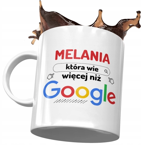 Kubek Dla Melanii Żony Koleżanki na Prezent z Nadrukiem ze Zdjęciem