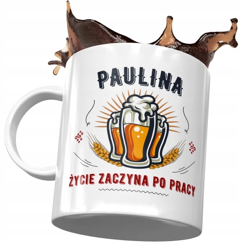 Kubek Dla Pauliny Żony Koleżanki na Prezent z Nadrukiem ze Zdjęciem