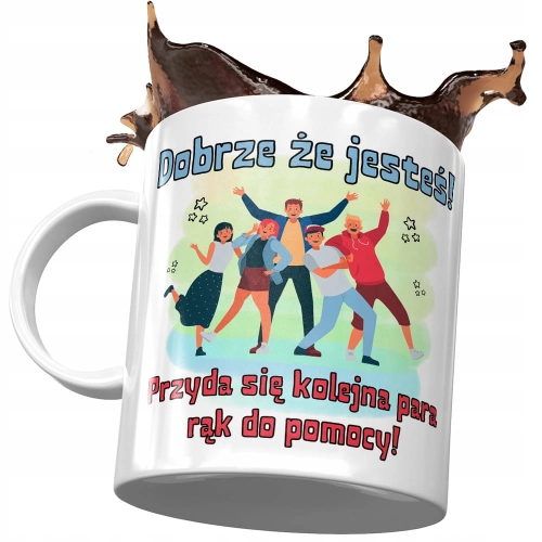Kubek na Powitanie Przywitanie w Pracy z Nadrukiem ze Zdjęciem