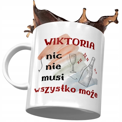 Kubek Dla Wiktorii Żony Koleżanki na Prezent z Nadrukiem ze Zdjęciem