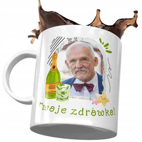 Kubek Janusz Korwin Mikke Politycy na Prezent z Nadrukiem ze Zdjęciem