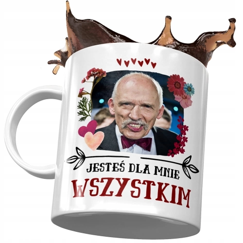 Kubek Janusz Korwin Mikke Politycy na Prezent z Nadrukiem ze Zdjęciem