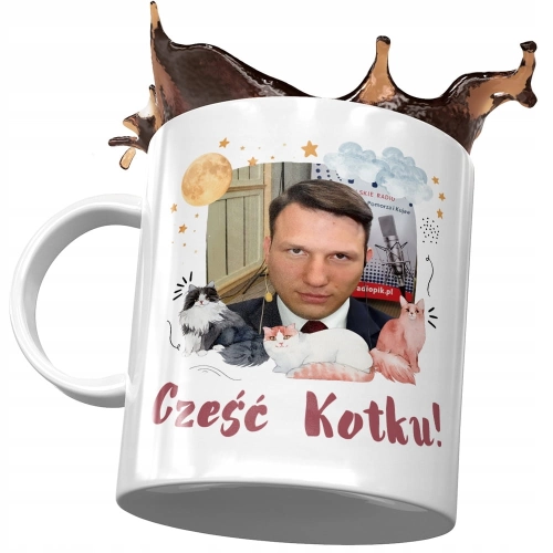 Kubek Sławomir Mentzen XD Korwin Politycy Prezent z Nadrukiem ze Zdjęciem