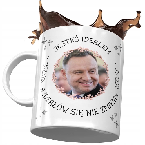 Kubek Andrzej Duda Prezydent Politycy na Prezent z Nadrukiem ze Zdjęciem