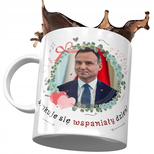 Kubek Andrzej Duda Prezydent Politycy na Prezent z Nadrukiem ze Zdjęciem