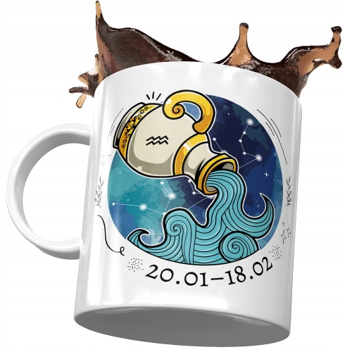 Kubek Wodnik Znaki Zodiaku Horoskop Astrologia z Nadrukiem ze Zdjęciem