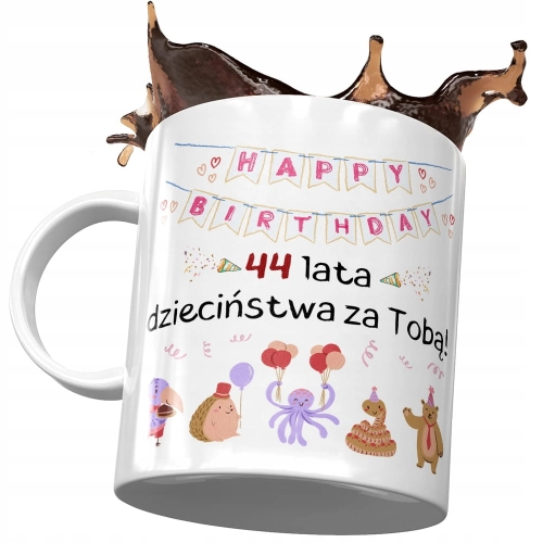 Kubek na Urodziny 44 44te 44-te Idealny Prezent z Nadrukiem ze Zdjęciem