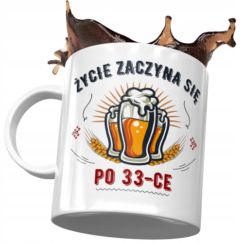 Kubek na Urodziny 33 33cie 33-cie Idealny Prezent z Nadrukiem ze Zdjęciem