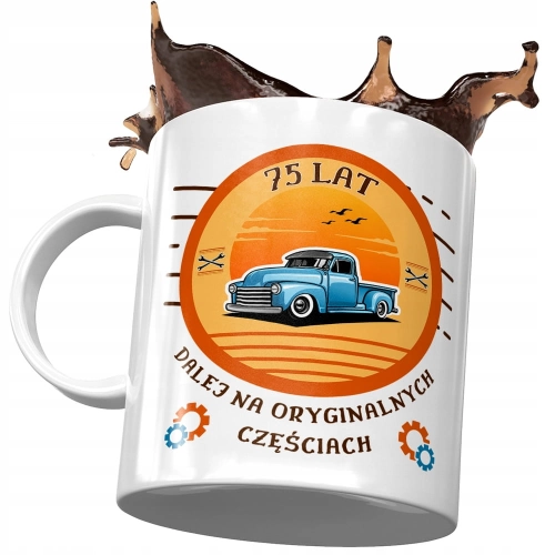 Kubek na Urodziny 75 75te 75-te Idealny Prezent z Nadrukiem ze Zdjęciem