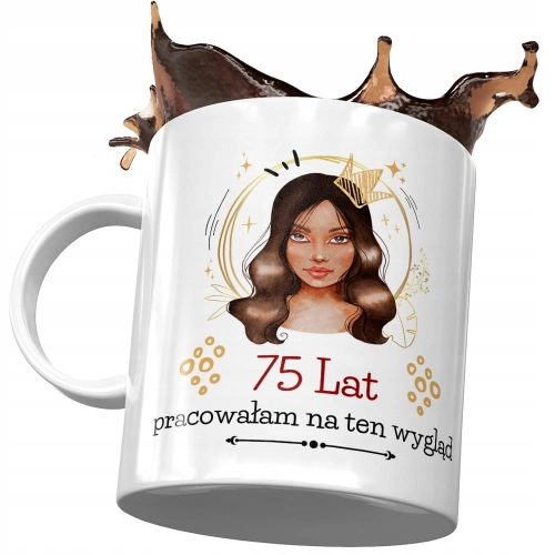 Kubek na Urodziny 75 75te 75-te Idealny Prezent z Nadrukiem ze Zdjęciem