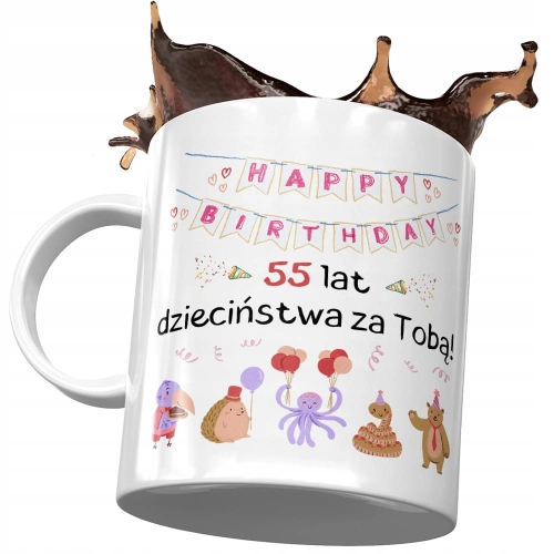 Kubek na Urodziny 55 55te 55-te Idealny Prezent z Nadrukiem ze Zdjęciem