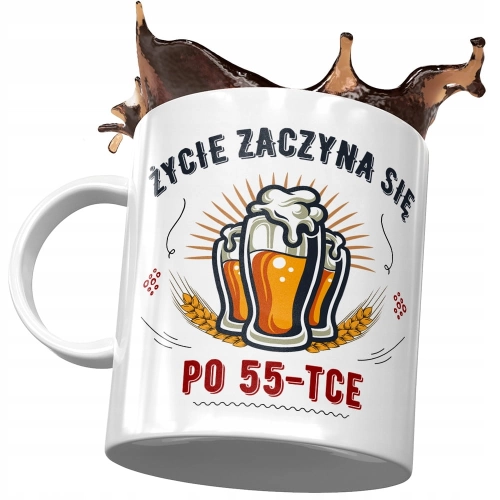 Kubek na Urodziny 55 55te 55-te Idealny Prezent z Nadrukiem ze Zdjęciem