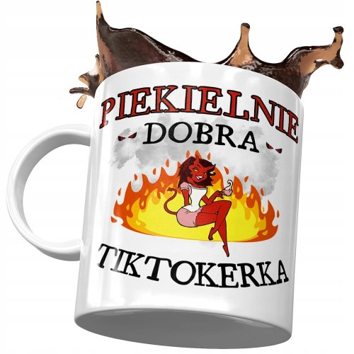 Kubek Dla Tiktokerki Piekielnie Dobra Tiktokerka z Nadrukiem ze Zdjęciem