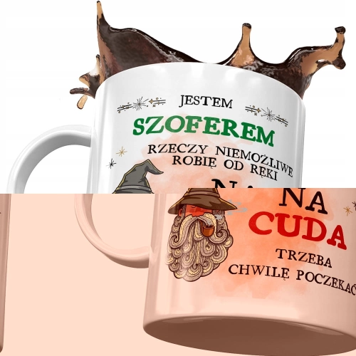 Kubek Dla Szofera Na Cuda Trzeba Chwilę Poczekać z Nadrukiem ze Zdjęciem