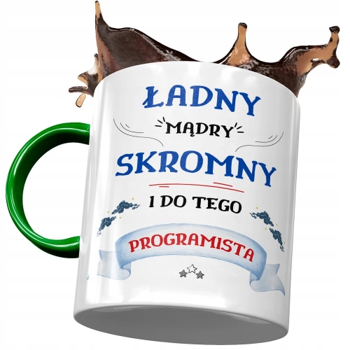 Kubek Dla Programisty Ładny Mądry Skromny Prezent z Nadrukiem ze Zdjęciem