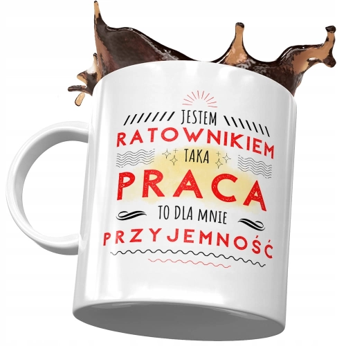Kubek Dla Ratownika Taka Praca To Przyjemność z Nadrukiem ze Zdjęciem