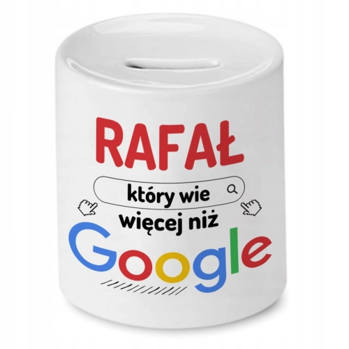 Skarbonka Dla Rafała na Urodziny Prezent z Nadrukiem ze Zdjęciem