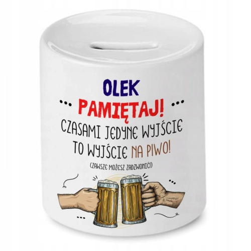 Skarbonka dla Olka na Urodziny na Prezent z Nadrukiem ze Zdjęciem
