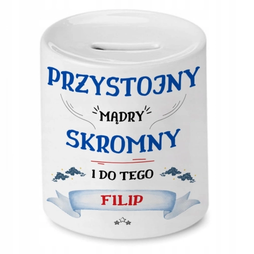 Skarbonka dla Filipa na Urodziny na Prezent z Nadrukiem ze Zdjęciem
