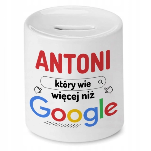 Skarbonka dla Antoniego na Urodziny na Prezent z Nadrukiem ze Zdjęciem