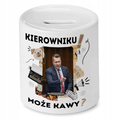 Skarbonka Przemysław Czarnek na Urodziny Prezent z Nadrukiem ze Zdjęciem