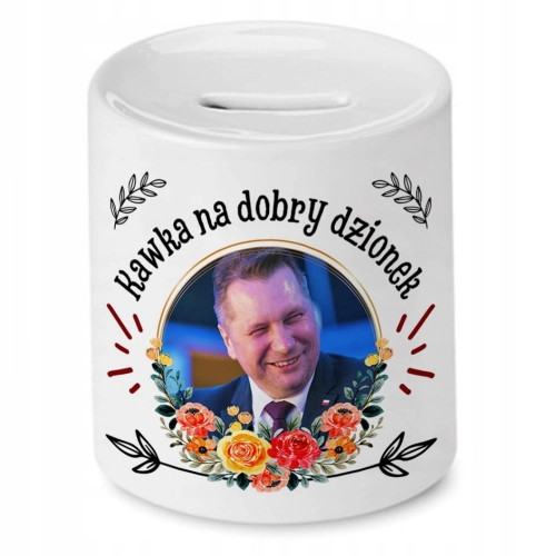 Skarbonka Przemysław Czarnek na Urodziny Prezent z Nadrukiem ze Zdjęciem
