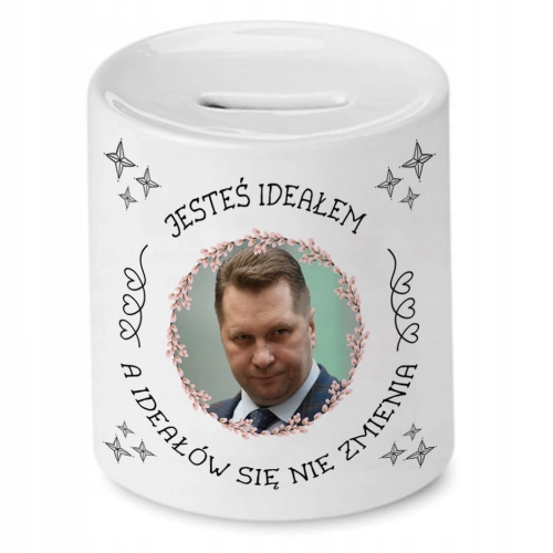 Skarbonka Przemysław Czarnek na Urodziny Prezent z Nadrukiem ze Zdjęciem