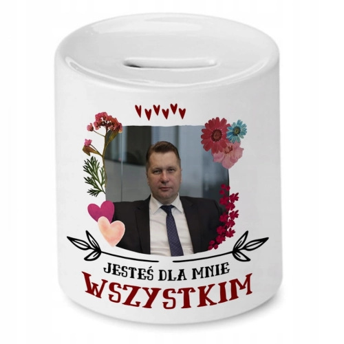 Skarbonka Przemysław Czarnek na Urodziny Prezent z Nadrukiem ze Zdjęciem