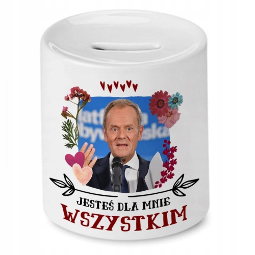 Skarbonka Donald Tusk PO na Prezent z Nadrukiem ze Zdjęciem