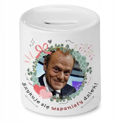 Skarbonka Donald Tusk PO na Prezent z Nadrukiem ze Zdjęciem