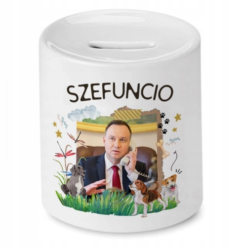 Skarbonka Andrzej Duda Prezydent PiS Na Prezent z Nadrukiem ze Zdjęciem