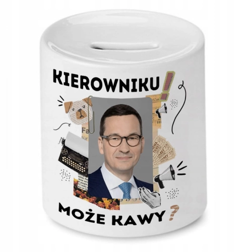 Skarbonka Mateusz Morawiecki na Urodziny Prezent z Nadrukiem ze Zdjęciem
