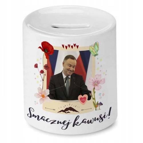 Skarbonka Andrzej Duda Prezydent PiS Na Prezent z Nadrukiem ze Zdjęciem