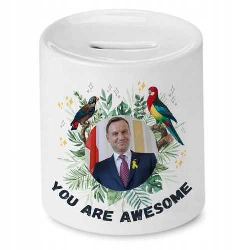 Skarbonka Andrzej Duda Prezydent PiS Na Prezent z Nadrukiem ze Zdjęciem