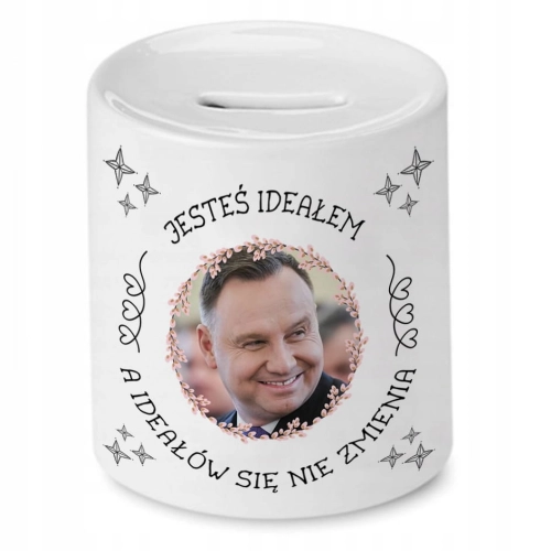 Skarbonka Andrzej Duda Prezydent PiS Na Prezent z Nadrukiem ze Zdjęciem