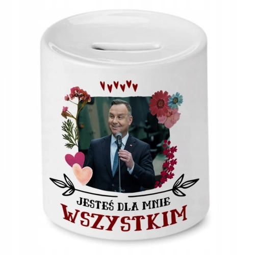 Skarbonka Andrzej Duda Prezydent PiS Na Prezent z Nadrukiem ze Zdjęciem