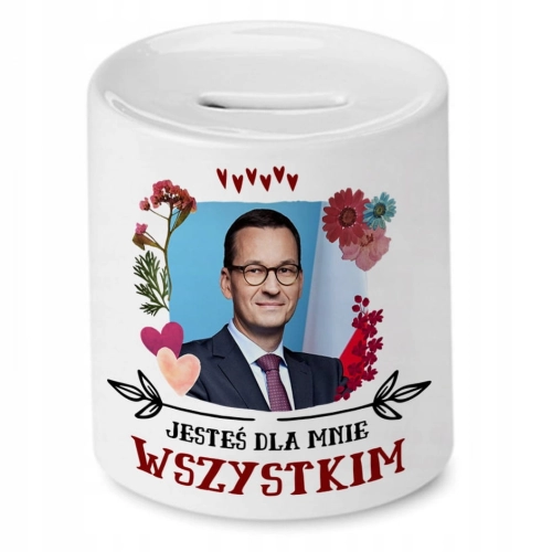 Skarbonka Mateusz Morawiecki na Urodziny Prezent z Nadrukiem ze Zdjęciem