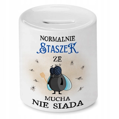 Skarbonka dla Staszka na Urodziny Imieniny Prezent z Nadrukiem ze Zdjęciem