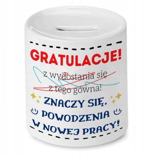 Skarbonka na Pożegnanie z Pracy na Prezent z Nadrukiem ze Zdjęciem