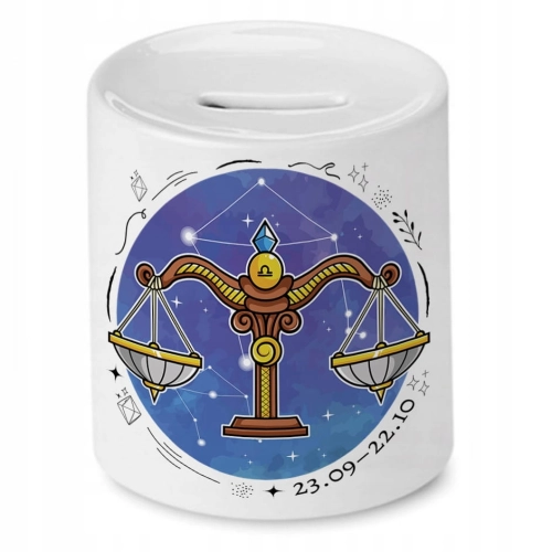 Skarbonka Waga Znaki Zodiaku Horoskop Prezent z Nadrukiem ze Zdjęciem