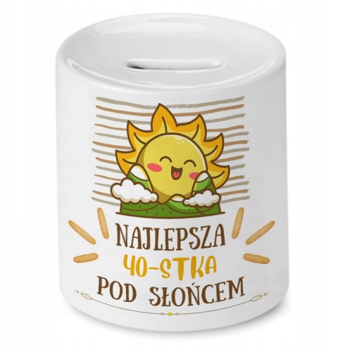 Skarbonka na Urodziny 40 40te 40-te na Prezent z Nadrukiem ze Zdjęciem