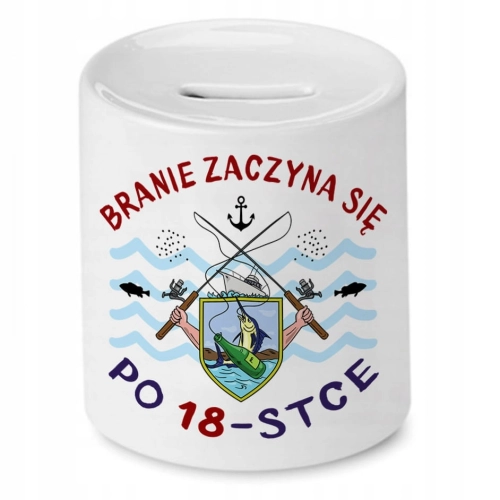 Skarbonka na Urodziny 18 18te 18-te na Prezent z Nadrukiem ze Zdjęciem
